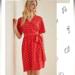 Amour Vert Rosebud Silk Wrap Dress